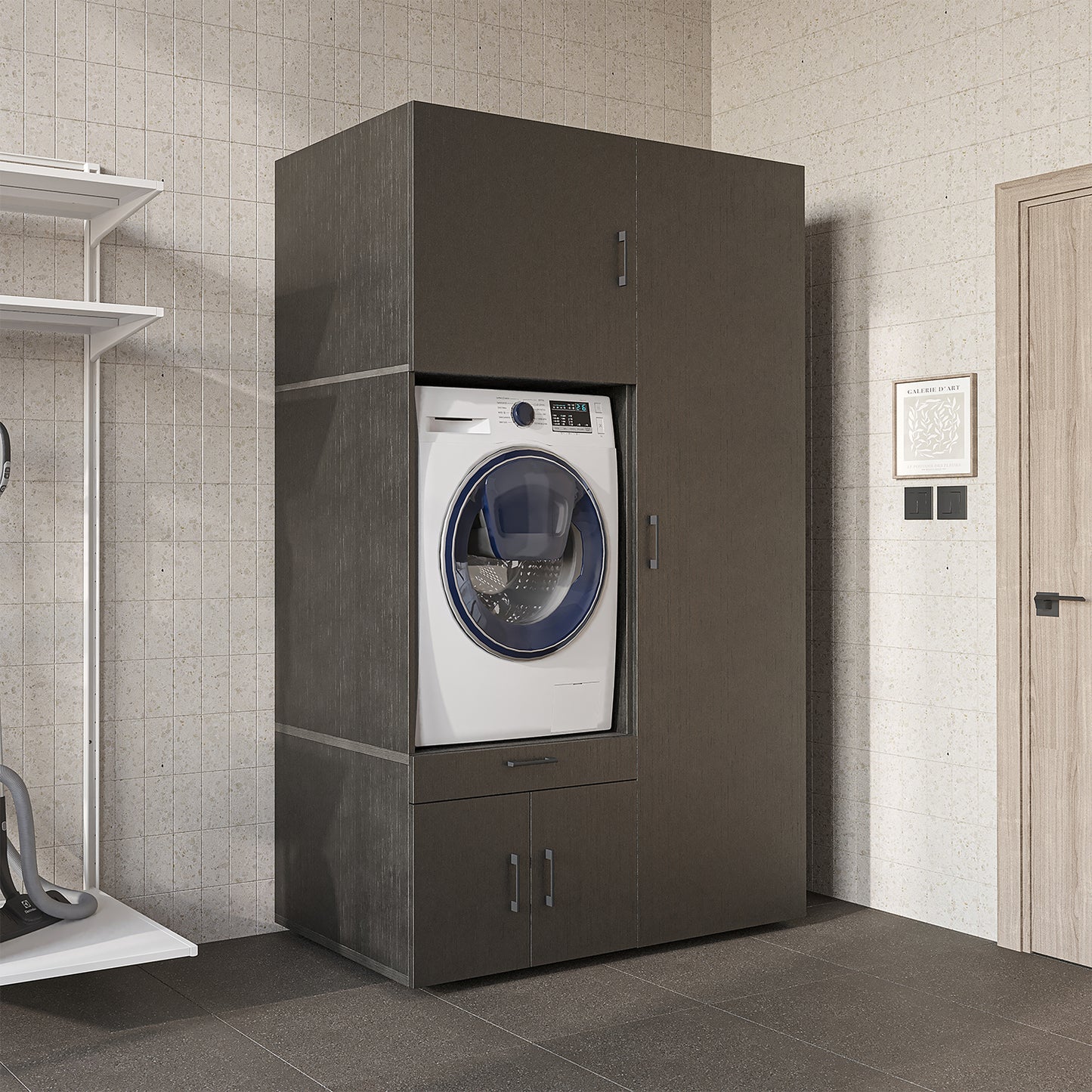 Roomart A3+B1+C60 Waschmaschinenschrank 236 cm – Soft-Close, Stauraum | 3 Farben