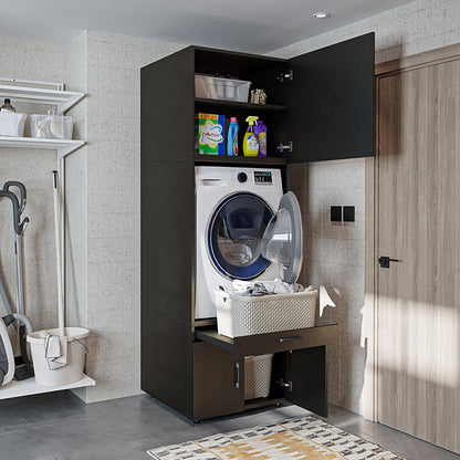 Roomart A3+B1 Waschmaschinenschrank 205 cm – Überbau, Ausziehbrett, Schublade | 3 Farben