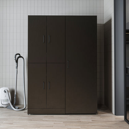 Roomart Waschmaschinenschrank „DORA 130 cm Breit“ für Waschmaschine & Trockner mit Regalböden, in 5 Farben • Weiß • Weiß Eiche • Anthrazit Eiche • Eiche • Schwarz Eiche (Kopie)