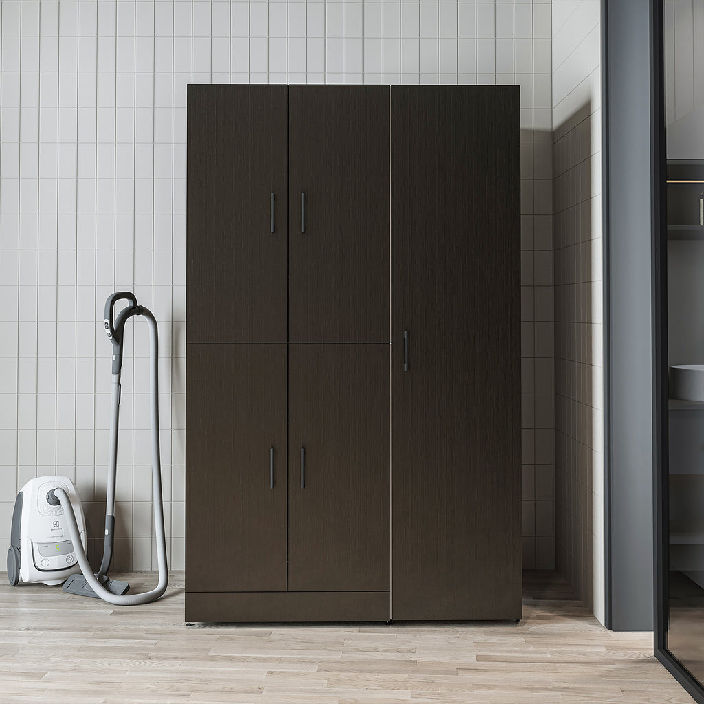 Roomart Waschmaschinenschrank „DORA 115 cm Breit“ für Waschmaschine & Trockner mit Regalböden, in 5 Farben • Weiß • Weiß Eiche • Anthrazit Eiche • Eiche • Schwarz Eiche