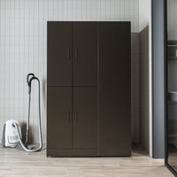 Roomart Waschmaschinenschrank „DORA 115 cm Breit“ für Waschmaschine & Trockner mit Regalböden, in 5 Farben • Weiß • Weiß Eiche • Anthrazit Eiche • Eiche • Schwarz Eiche