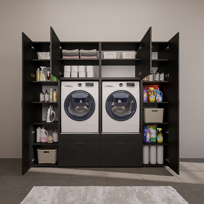 Roomart Waschmaschinenschrank 224 cm – 2 Geräte nebeneinander & Hochschrank | in 3 Farben