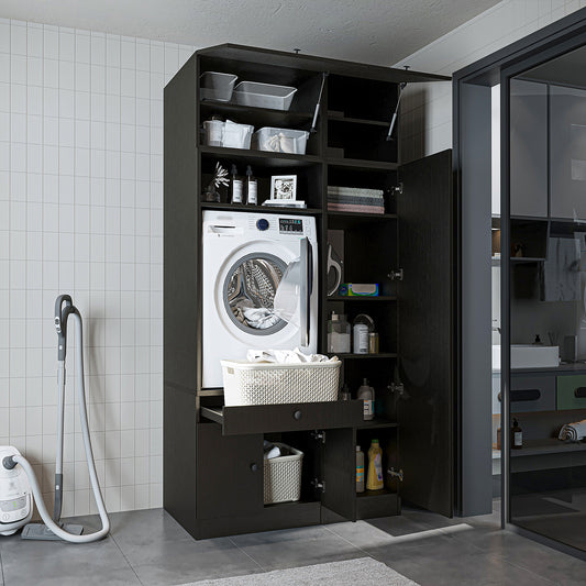 Roomart SERIE 3 Waschmaschinenschrank 112 cm – 230 cm hoch, Ausziehbrett & Hochschrank | in 3 Farben