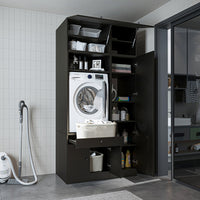 Roomart SERIE 3 Waschmaschinenschrank 112 cm – 230 cm hoch, Ausziehbrett & Hochschrank | in 3 Farben