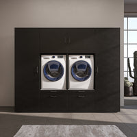Roomart Waschmaschinenschrank SERIE-III Schrankwand 254 cm – 2 Geräte, Soft-Close | 3 Farben
