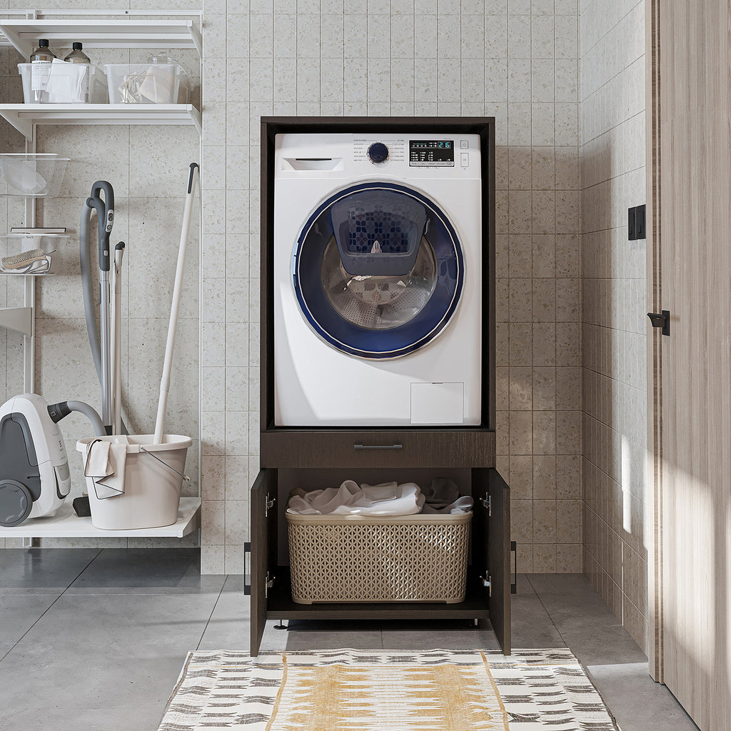 Roomart A3 Waschmaschinenschrank 67 cm – Erhöhung mit Schublade, Ausziehbrett & Stauraum | 3 Farben