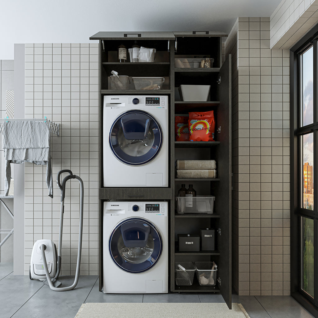 Roomart Waschmaschinenschrank, Trockner auf Waschmaschine • 112 cm breit • In 3 Farben
