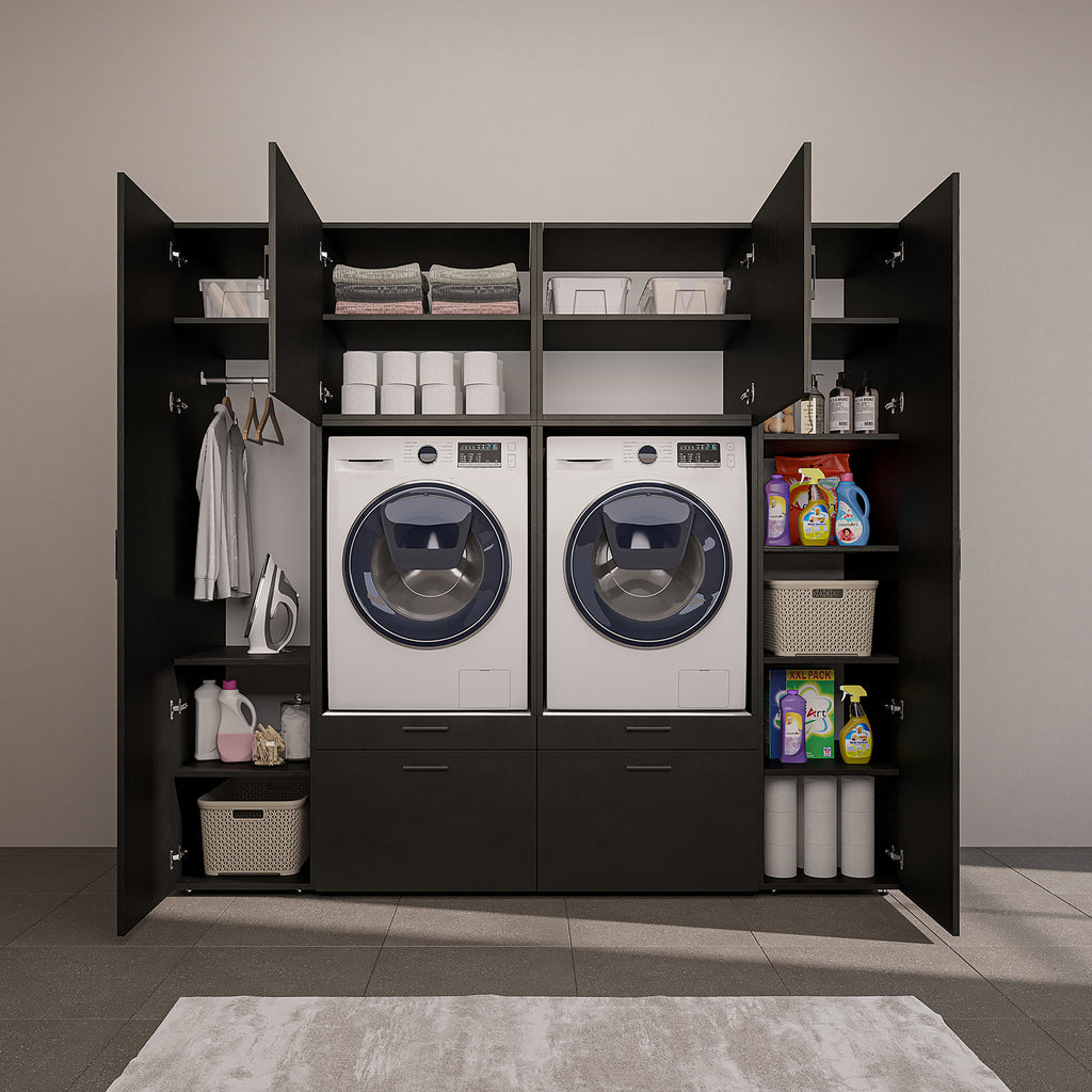 Roomart Waschmaschinenschrank 224 cm – 2 Geräte nebeneinander & Hochschrank | in 3 Farben