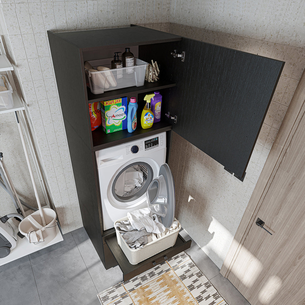 Roomart A3+B1 Waschmaschinenschrank 205 cm – Überbau, Ausziehbrett, Schublade | 3 Farben