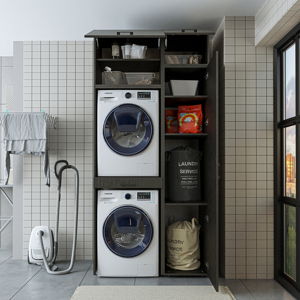 Roomart Waschmaschinenschrank, Trockner auf Waschmaschine • 112 cm breit • In 3 Farben