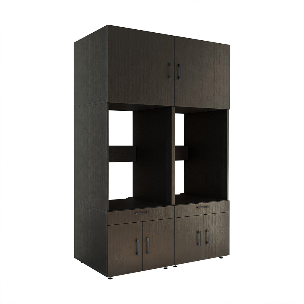 Roomart Waschmachinen Doppelschrrank Überbauschrank HBT: 205 x 134 x 66,8 cm, in 3 Farben-waschmaschinenschrank, waschmaschinenregal, waschturm, schrank, weiß, waschmaschinen, unterschrank, waschmaschine, trockner, haushaltsschrank, schränke, badschrank, 