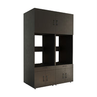 Roomart Waschmachinen Doppelschrrank Überbauschrank HBT: 205 x 134 x 66,8 cm, in 3 Farben-waschmaschinenschrank, waschmaschinenregal, waschturm, schrank, weiß, waschmaschinen, unterschrank, waschmaschine, trockner, haushaltsschrank, schränke, badschrank, 