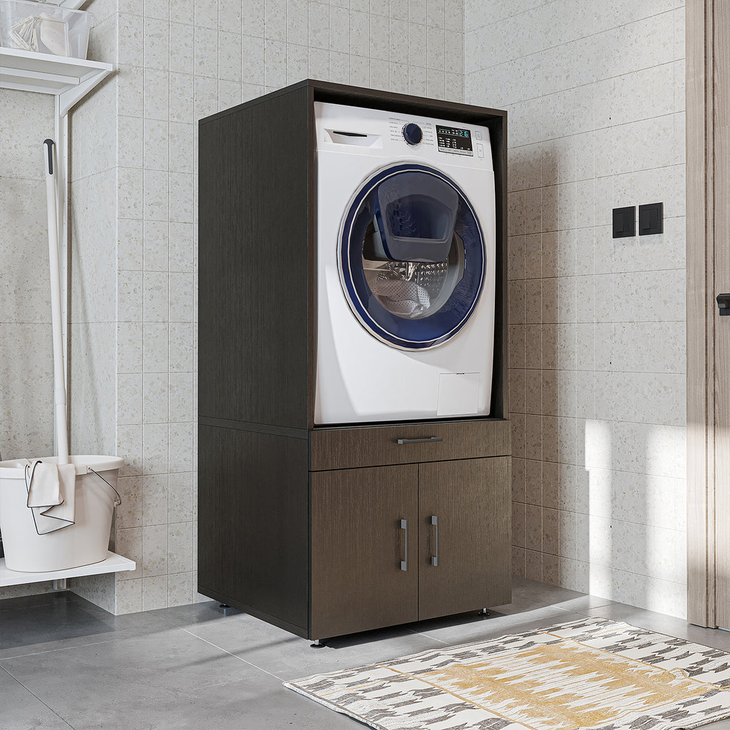 Roomart A3 Waschmaschinenschrank 67 cm – Erhöhung mit Schublade, Ausziehbrett & Stauraum | 3 Farben