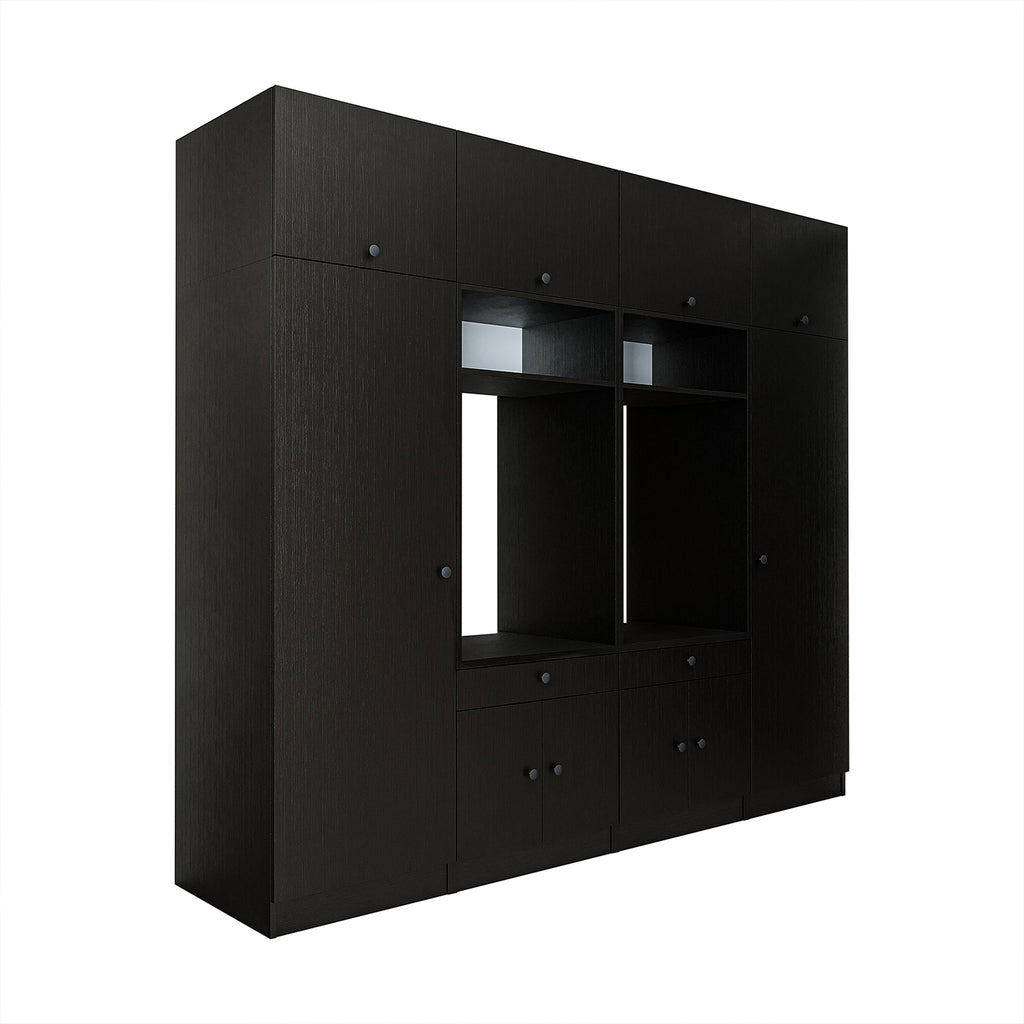 Roomart mueble de pared para lavadero - 254 cm de ancho - con estante extraíble - en - blanco - roble - roble negro - mueble de baño, lavabo, mueble de baño, mueble de baño, baño, con, mueble de baño, mueble de baño, conjunto, lavabo, mueble, ba