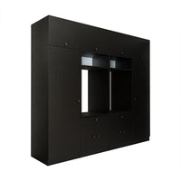 Roomart mueble de pared para lavadero - 254 cm de ancho - con estante extraíble - en - blanco - roble - roble negro - mueble de baño, lavabo, mueble de baño, mueble de baño, baño, con, mueble de baño, mueble de baño, conjunto, lavabo, mueble, ba