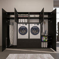 Roomart Waschmaschinenschrank SERIE-III Schrankwand 254 cm – 2 Geräte, Soft-Close | 3 Farben