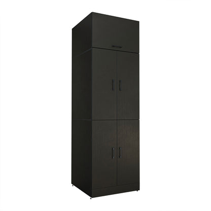 Roomart Waschmaschinenschrank „DORA“ für Waschmaschine & Trockner mit Regalböden, in 5 Farben • Weiß • Weiß Eiche • Anthrazit Eiche • Eiche • Schwarz-Eiche