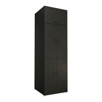 Roomart Waschmaschinenschrank „DORA“ für Waschmaschine & Trockner mit Regalböden, in 5 Farben • Weiß • Weiß Eiche • Anthrazit Eiche • Eiche • Schwarz-Eiche