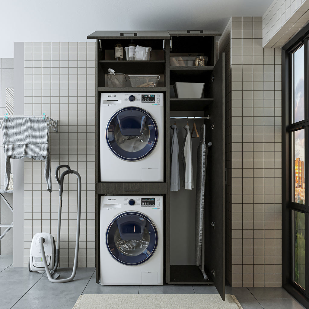 Roomart Waschmaschinenschrank, Trockner auf Waschmaschine • 112 cm breit • In 3 Farben