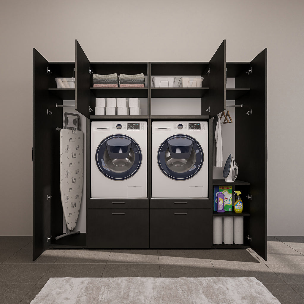 Roomart Waschmaschinenschrank 224 cm – 2 Geräte nebeneinander & Hochschrank | in 3 Farben