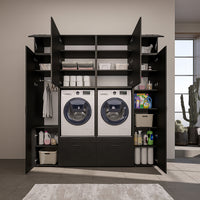 Roomart Schrankwand SERIE 2, 224 cm, für 2 Geräte mit 2 Hochschränken, in 3 Farben