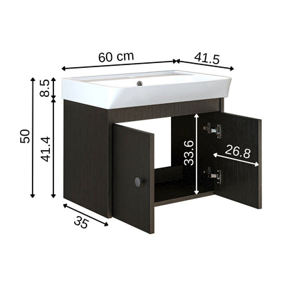 Roomart Badmöbel-Set ADA, 60 cm, mit Keramik-Waschbecken, in 6 Farben