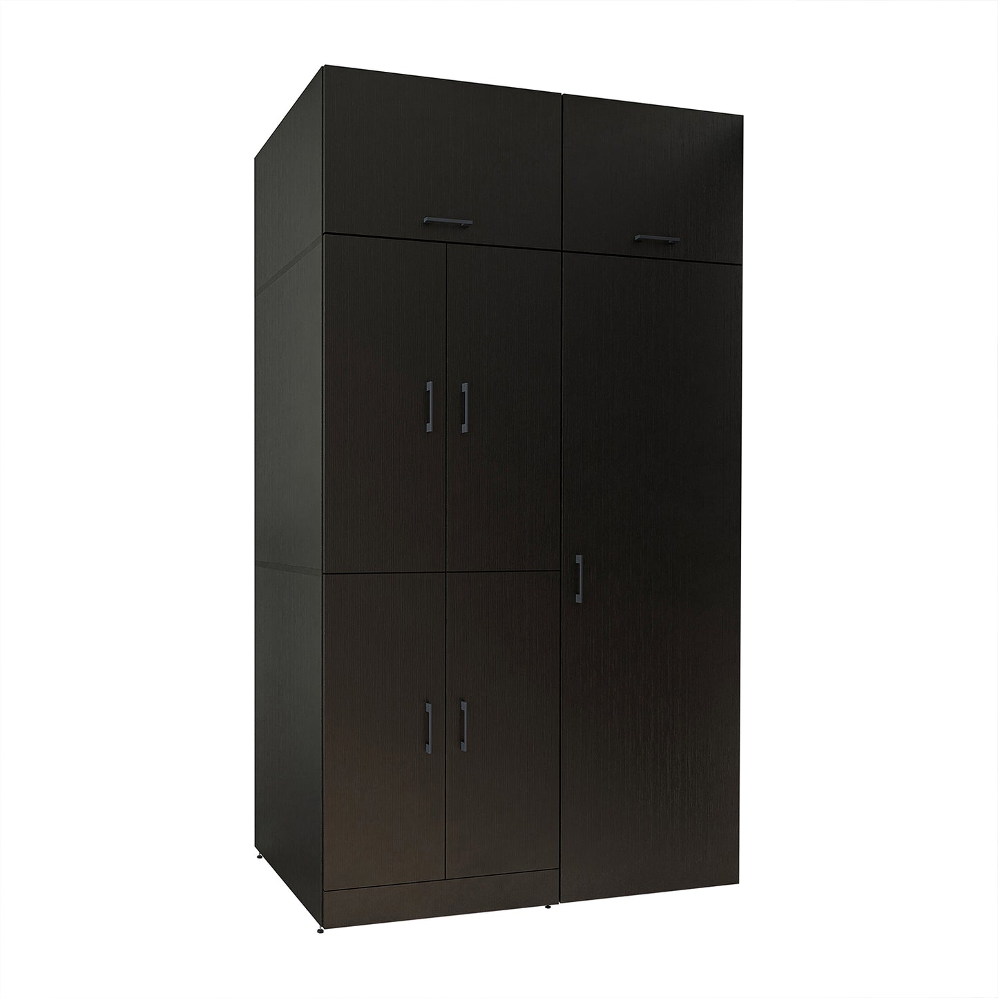 Roomart Waschmaschinenschrank „DORA 130 cm Breit“ für Waschmaschine & Trockner mit Regalböden, in 5 Farben • Weiß • Weiß Eiche • Anthrazit Eiche • Eiche • Schwarz Eiche (Kopie)