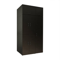 Roomart Waschmaschinenschrank „DORA 115 cm Breit“ für Waschmaschine & Trockner mit Regalböden, in 5 Farben • Weiß • Weiß Eiche • Anthrazit Eiche • Eiche • Schwarz Eiche