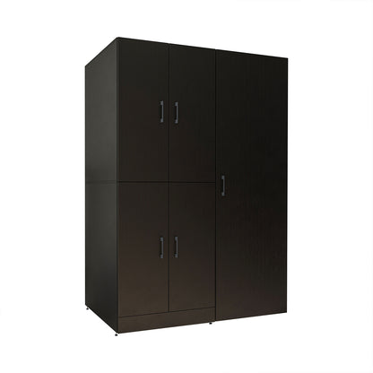 Roomart Waschmaschinenschrank „DORA 130 cm Breit“ für Waschmaschine & Trockner mit Regalböden, in 5 Farben • Weiß • Weiß Eiche • Anthrazit Eiche • Eiche • Schwarz Eiche (Kopie)