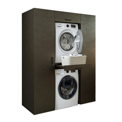 Roomart DUO-I Waschmaschinenschrank Schrankwand 157 cm – Waschmaschine & Trockner + Hochschrank | in 3 Farben