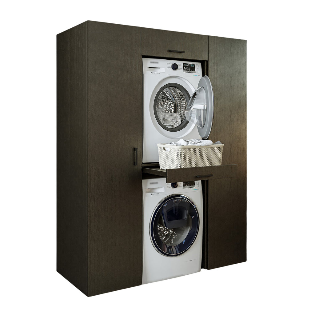 Roomart DUO-I Waschmaschinenschrank Schrankwand 157 cm – Waschmaschine & Trockner + Hochschrank | in 3 Farben