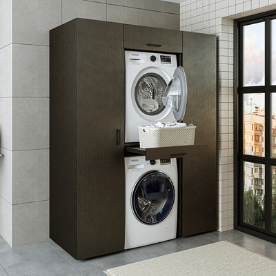Roomart Schrankwand DUO-I, 157 cm, Waschmaschine und Trockner übereinander, in 3 Farben