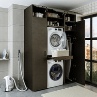 Roomart Waschmaschinenschrank DUO I – 2 Geräte übereinander & Hochschrank, 157 cm