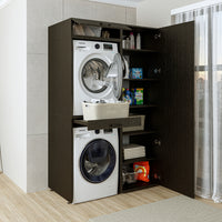 Roomart Waschmaschinenschrank, Trockner auf Waschmaschine • 127 cm breit • In 3 Farben