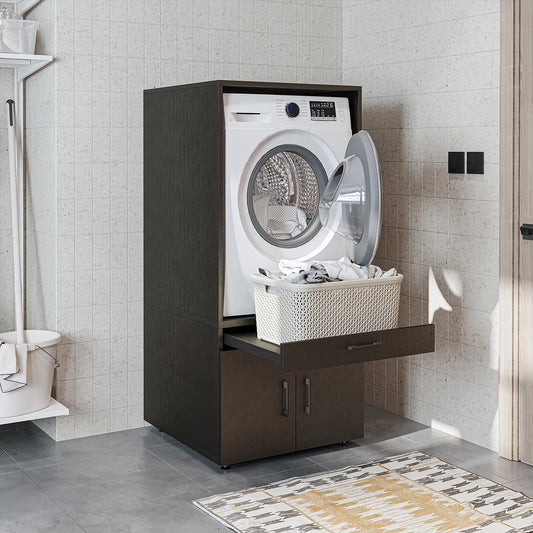 Roomart A3 Waschmaschinenschrank 67 cm – Erhöhung mit Schublade, Ausziehbrett & Stauraum | 3 Farben