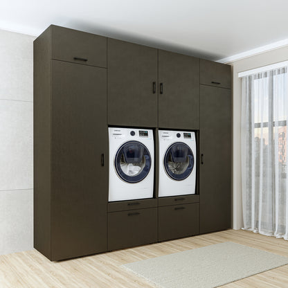 Roomart Waschmaschinenschrank SERIE 2 – Doppelschrank mit Seitenschränken, 3 Farben