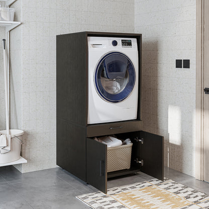 Roomart A3 Waschmaschinenschrank 67 cm – Erhöhung mit Schublade, Ausziehbrett & Stauraum | 3 Farben