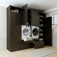 Roomart Waschmaschinenschrank SERIE 2 – Doppelschrank mit Seitenschränken, 3 Farben