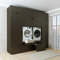 Roomart Waschmaschinenschrank SERIE 2 – Doppelschrank mit Seitenschränken, 3 Farben