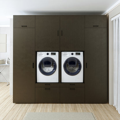 Roomart Waschmaschinenschrank SERIE 2 – Doppelschrank mit Seitenschränken, 3 Farben