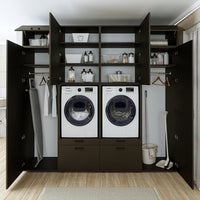 Roomart Waschmaschinenschrank SERIE 2 – Doppelschrank mit Seitenschränken, 3 Farben