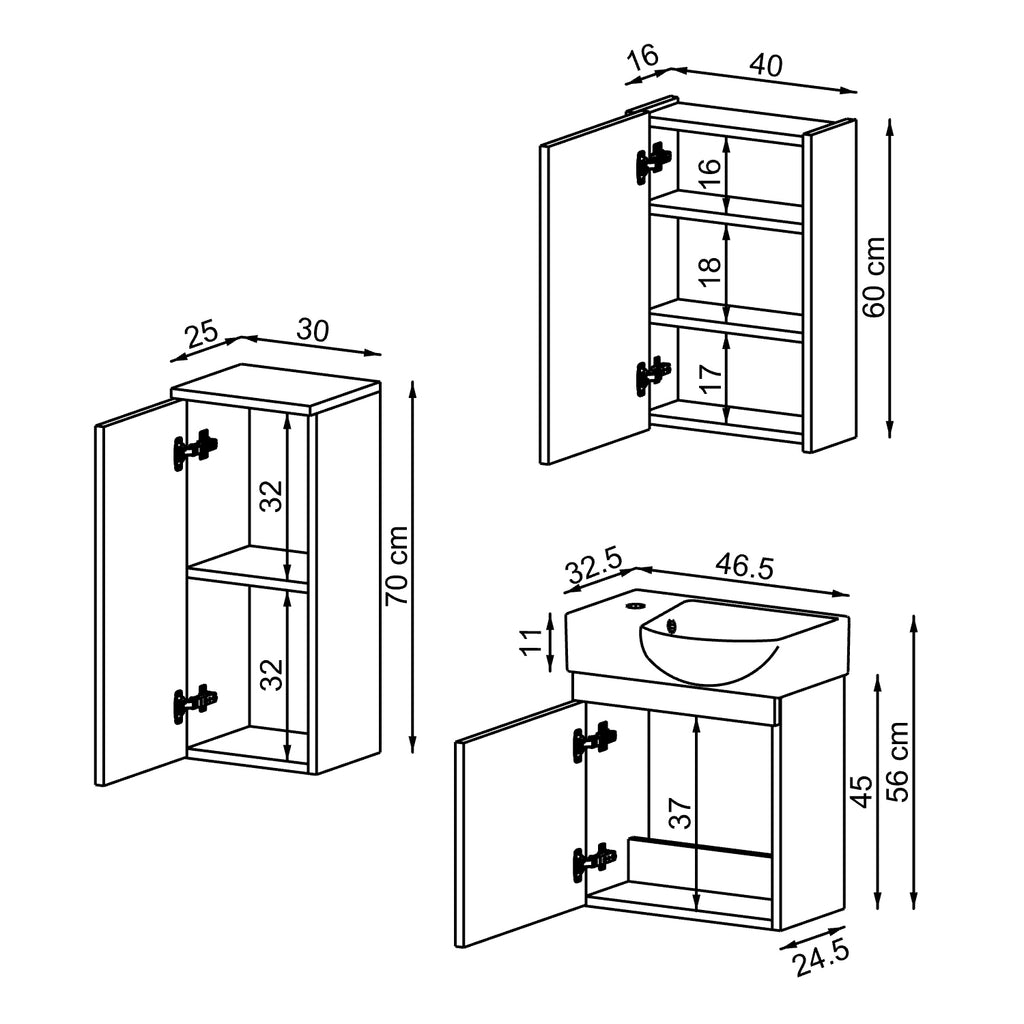 Ensemble de meubles de salle de bain - PUNTO - Meuble sous vasque - Meubles de salle de bain - Gäste WC - armoire de salle de bain, lavabo, meuble de salle de bain, armoire de salle de bain, avec, meuble sous vasque, meuble de salle de bain, ensemble, lavabo, meuble, meuble de salle de bain, salle de bain, armoires de salle de bain, schm