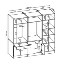 Mueble de pared Roomart para lavadero y cuarto de servicio, en 3 colores, con estante extraíble - blanco - roble negro - mueble para lavadora, estante para lavadora, torre para lavadora, mueble, blanco, lavadoras, mueble bajo, lavadora, secadora, mueble doméstico,