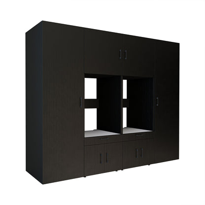 Roomart Waschmaschinenschrank SERIE 3 254 cm, Schwarz-Eiche, 205 cm hoch