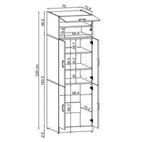Roomart Waschmaschinenschrank „DORA“ für Waschmaschine & Trockner mit Regalböden, in 5 Farben • Weiß • Weiß Eiche • Anthrazit Eiche • Eiche • Schwarz-Eiche