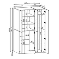Roomart Waschmaschinenschrank „DORA 115 cm Breit“ für Waschmaschine & Trockner mit Regalböden, in 5 Farben • Weiß • Weiß Eiche • Anthrazit Eiche • Eiche • Schwarz Eiche