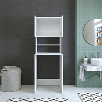 Roomart, Szafka łazienkowa pod pralkę Atlantic, nadbudowa pod pralkę, WDH: 65 x 181 x 60 cm, w kolorze dąb bielony, dąb antracyt - meble łazienkowe, zestaw, odpływ, umywalka, łazienka, meble, łazienka, szafka pod umywalkę, cm, szeroka, nowoczesna, umywalka, głęboka, m