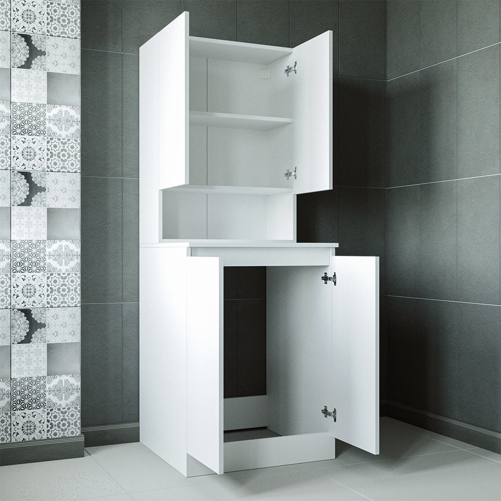 Roomart, Badezimmer Waschmaschinenschrank Atlantic,  Waschmaschinenüberbau, Badregal, BHT: 70 x 191 x 70 cm, in Weiß