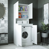 Roomart, bathroom washing machine cabinet Atlantic, washing machine superstructure, bathroom shelf, WHT: 70 x 191 x 70 cm, in white - bathroom cabinet, washbasin, bathroom furniture, bathroom cabinet, bathroom, with, vanity unit, bathroom furniture, set, washbasin, furniture, bathroom