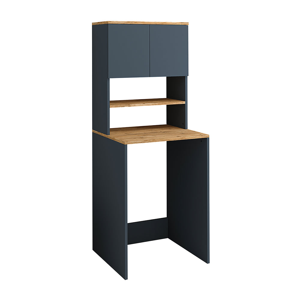 Roomart, mobile per lavatrice da bagno Atlantic, sovrastruttura per lavatrice, LHD: 65 x 181 x 60 cm, in rovere bianco, rovere antracite
